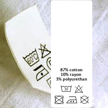 48 Etiquetas de Composição do têxtil | Instruções de Lavagem